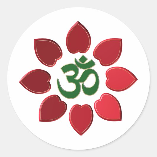 Om-Symbol Runder Aufkleber (Vorderseite)