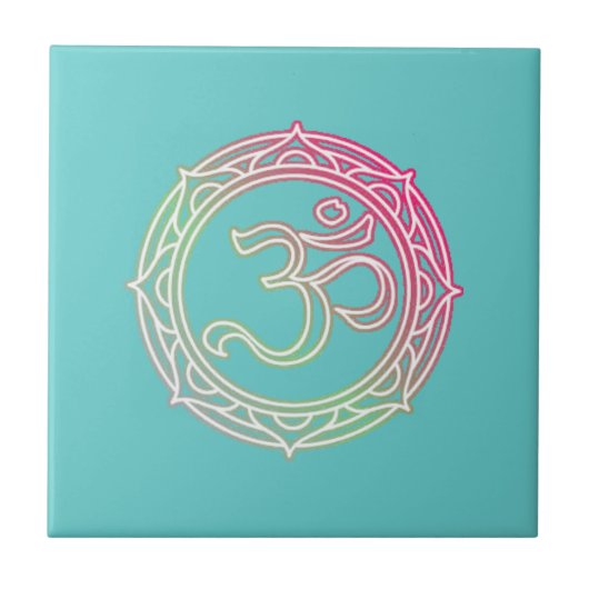 Om Symbol Sanskrit Fliese (Vorderseite)