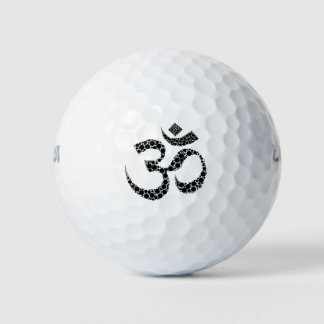 Om Symbol Schwarz/Weiß Golfball