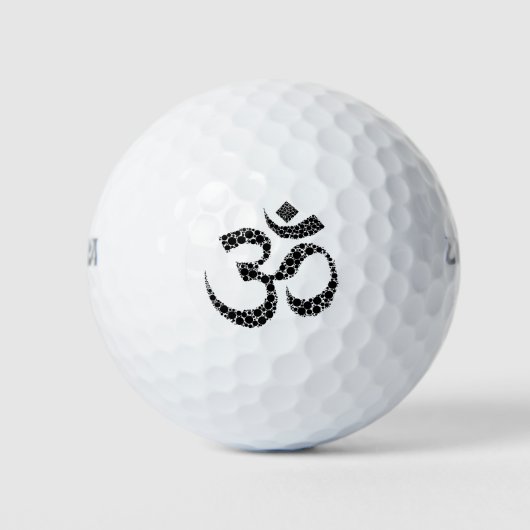 Om Symbol Schwarz/Weiß Golfball (Vorderseite)