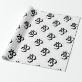 Om-Symbol (Schwarzes mit silbernem Ring) Geschenkpapier (Ungerollt)