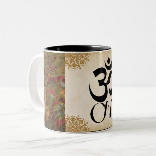 Om-Symbol-Tasse Zweifarbige Tasse (Vorderseite Links)