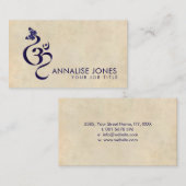 OM-Symbol und Schmetterling - Wasserfarbe Visitenkarte (Vorne/Hinten)