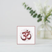 OM Symbol Yoga Meditation Instructor Quadratische Visitenkarte (Stehend Vorderseite)
