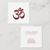 OM Symbol Yoga Meditation Instructor Quadratische Visitenkarte (Vorne/Hinten)