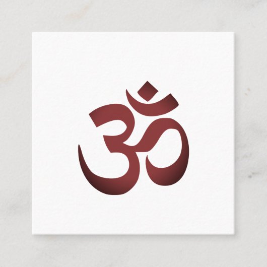 OM Symbol Yoga Meditation Instructor Quadratische Visitenkarte (Vorderseite)