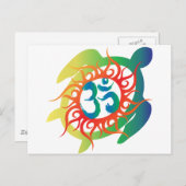 Om-Tatto-Vibrant-Schildkröte Postkarte (Vorne/Hinten)