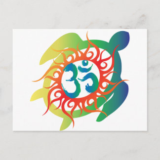 Om-Tatto-Vibrant-Schildkröte Postkarte