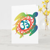 Om-Tatto-Vibrant-Turtle Karte (Gelbe Blume)