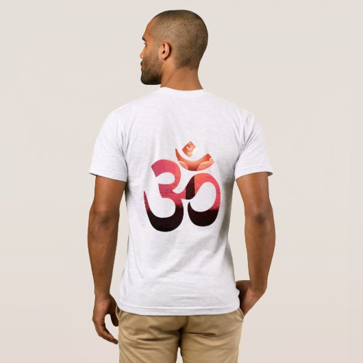 Om Tree Sun Mantra Yoga Mens doppelseitig T-Shirt (Schwarz voll)