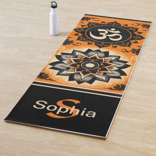 Om und Mandala in Orange und Black Yogamatte (Beispiel)