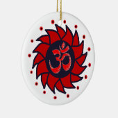 Om und Rotes Pinrad - Yoga Ornament (Rechts)