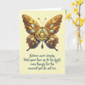 OM Unity Symbol Butterfly, Gebet Blank Card Karte (Gelbe Blume)