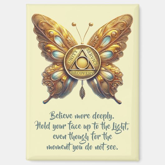 OM Unity Symbol Butterfly, Gebet Magnet (Vorderseite)