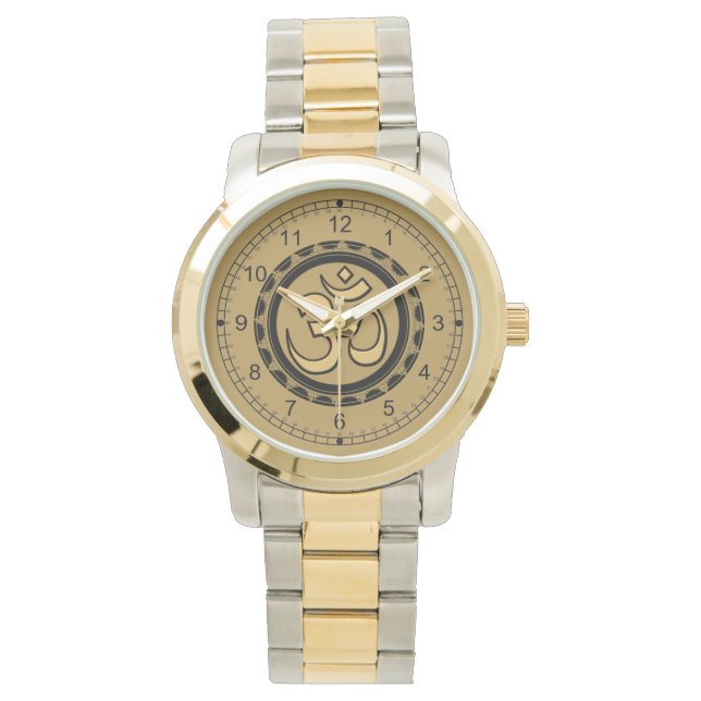 Om Watch Gold Design Armbanduhr (Vorderseite)
