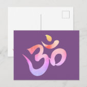 Om, Waterololor OmPostcard Postkarte (Vorne/Hinten)