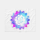 *~* OM Weißrosa Lila Lotus Blume Mandala Fleecedecke (Vorderseite (Horizontal))