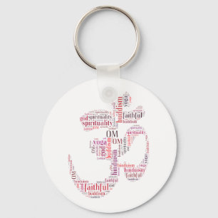 Om Wörter Symbol Schlüsselanhänger