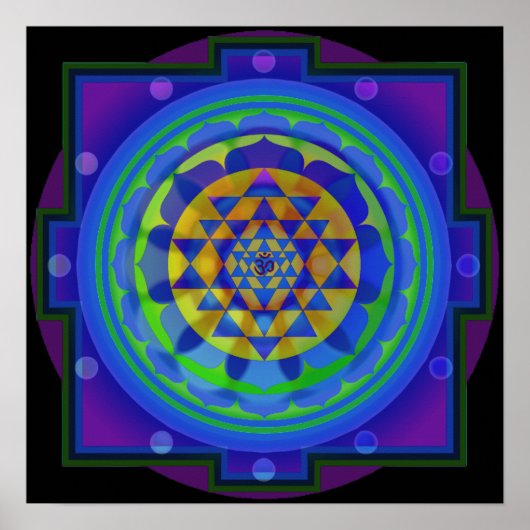 OM Yantra Mandala Poster (Vorne)