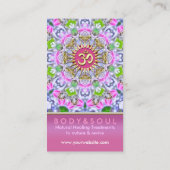 OM Yoga Energy Healing Pink Sparkard Business Card Visitenkarte (Rückseite)