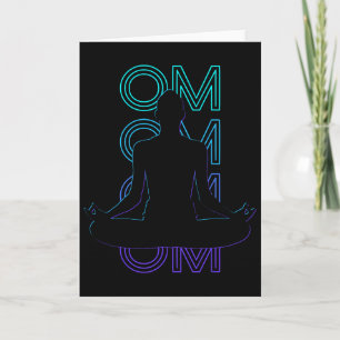 Om Yoga Meditation Buddhist Buddhismus Retro  Karte