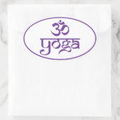 Om Yoga Ovaler Aufkleber (Tasche)