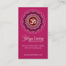 Om Yoga Pink Mandala New Age Business Cards Visitenkarte