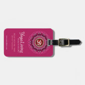 Om Yoga Pink Mandala New Age Gepäckanhänger (Vorderseite horizontal)
