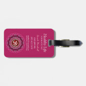 Om Yoga Pink Mandala New Age Gepäckanhänger (Rückseite horizontal)