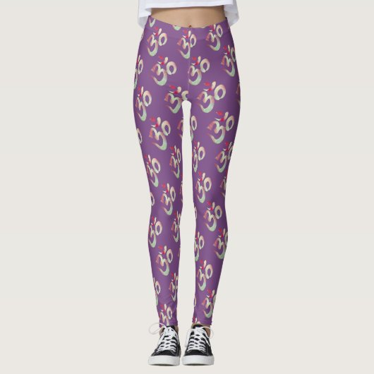 Om-Zeichen, Meditation angepasste Leggings (Vorderseite)