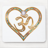 OM zentrierte Herzauflage Mousepad (Vorne)