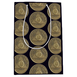 Om zum Jahrestag der nüchternen Erholung auf Münze Mittlere Geschenktüte