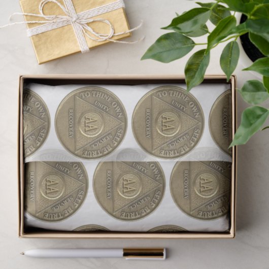 Om zum Jubiläum der nüchternen Erholung in Münzwei Seidenpapier (Geschenk)