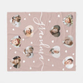 Oma 10-Foto Collage Elegantes Script Dusty Pink Fleecedecke (Vorderseite (Horizontal))