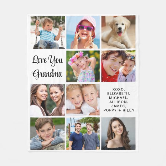 Oma 10 FotoCollage Fleecedecke (Vorderseite)