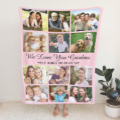 Oma 12 FotoCollage Rosa Fleecedecke
