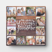 Oma 12 FotoCollage Rustikal Fotoplatte (Vorderseite)