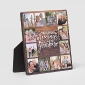 Oma 12 FotoCollage Rustikal Fotoplatte (Vorderseite)