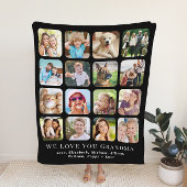 Oma 16 Schwarze FotoCollage Sherpadecke