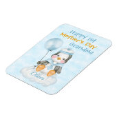 Oma 1. Muttertag Pinguin Blau Magnet (Linke Seite)