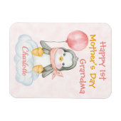 Oma 1. Muttertag Pinguin Pink Magnet (Horizontal)
