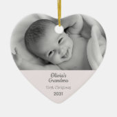Oma 1. Weihnachten Personalisiertes Foto Herz Keramik Ornament (Vorne)