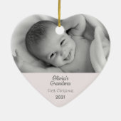 Oma 1. Weihnachten Personalisiertes Foto Herz Keramik Ornament (Hinten)
