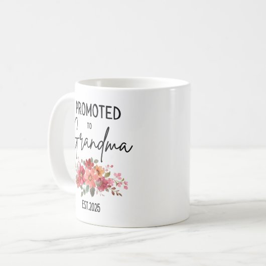 Oma 2025 für Großeltern befördert Kaffeetasse (Vorderseite Links)