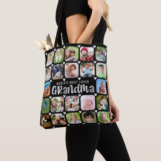 Oma 22 Foto Collage Editable Sprichwort Black Tasche (Von Nahem)