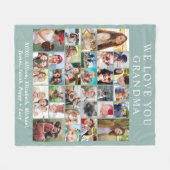 Oma 30 Foto Collage Sage Green Fleecedecke (Vorderseite (Horizontal))