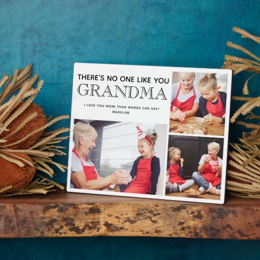 Oma 3 FotoCollage Großkinder Namen Plaque Fotoplatte (Seite)