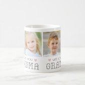 Oma 4 Fotos Rosa Herzen Grau Kaffeetasse (Mittel)