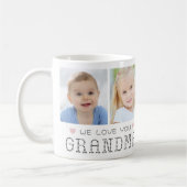 Oma 4 Fotos Rosa Herzen Grau Kaffeetasse (Links)