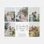 Oma 5-Foto-Collage Script-Text personalisiert Fleecedecke (Vorderseite (Horizontal))